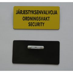 Järjestyksenvalvojan tunnus neulakiinnitys