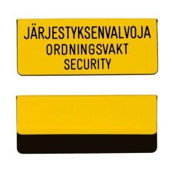 Järjestyksenvalvojan tunnus taskumalli